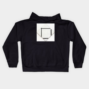 Tableau I Lozenge with Four Lines and Gray by Mondrian Kids Hoodie